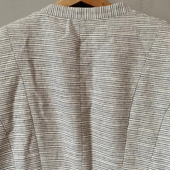 KENAR Nordstrom Womens Large Long Sleeve Striped Linen Career Blazer Jacket Chic - Picture 12 of 16